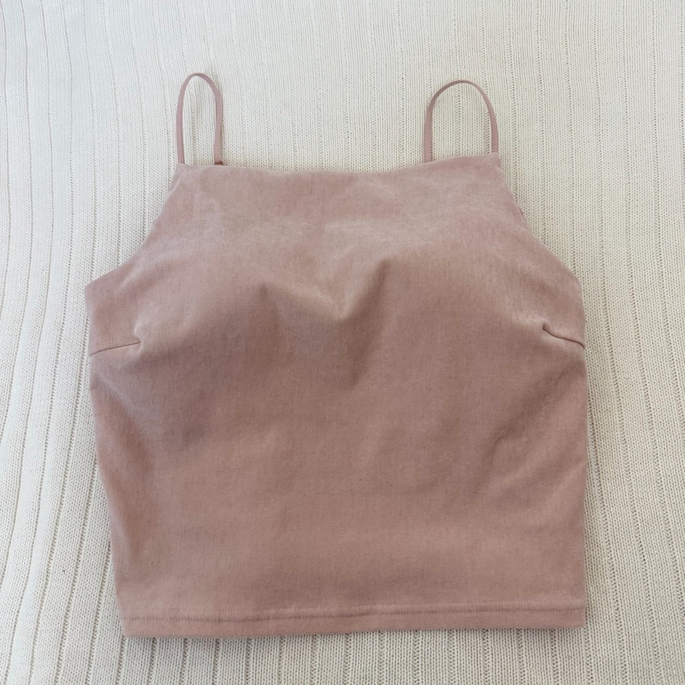 GU Bra-Feel Velour Cropped Camisole 11 Pink Medium